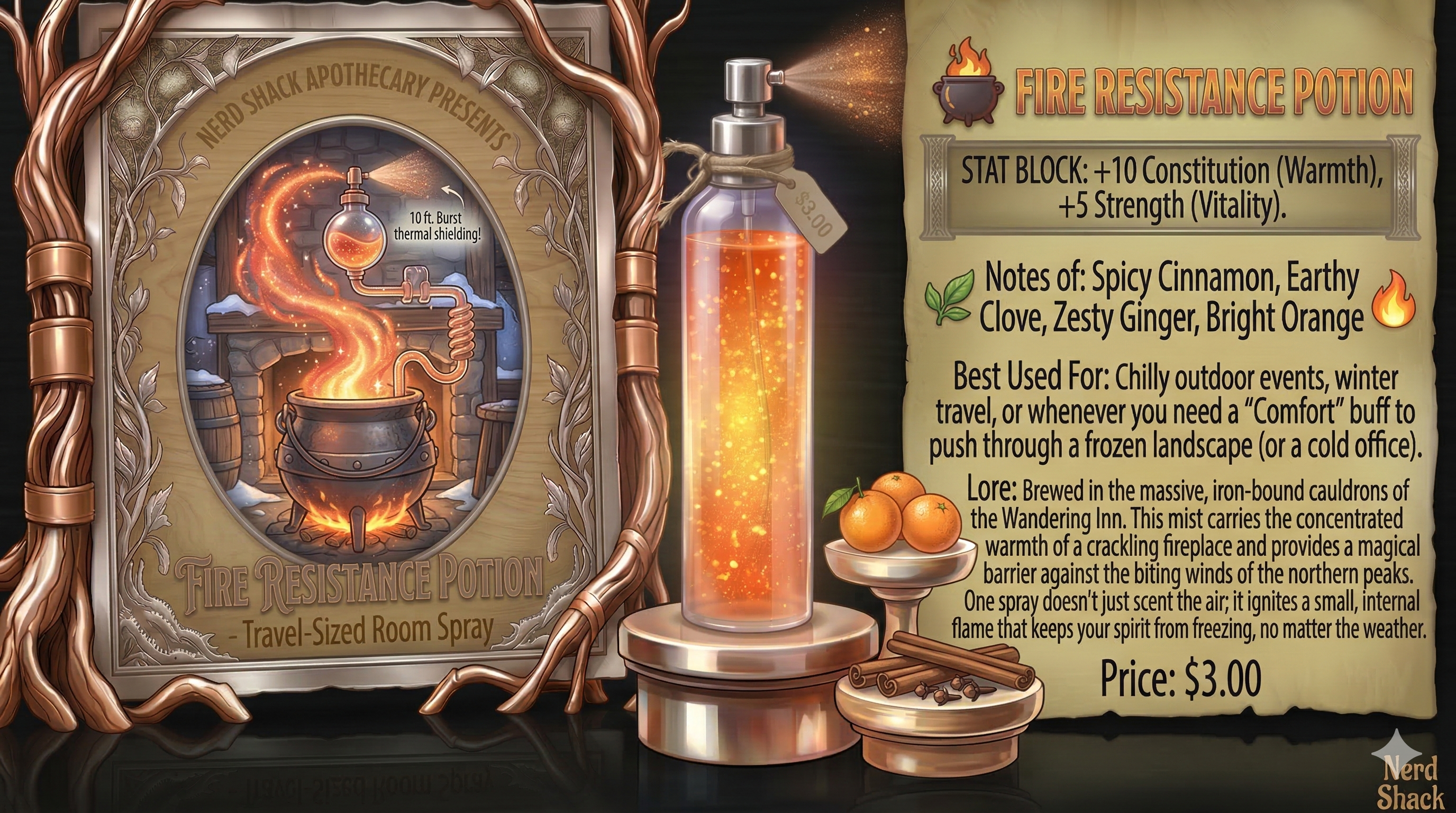 🔥 Fire Resistance Potion (Travel-Sized Room Spray)