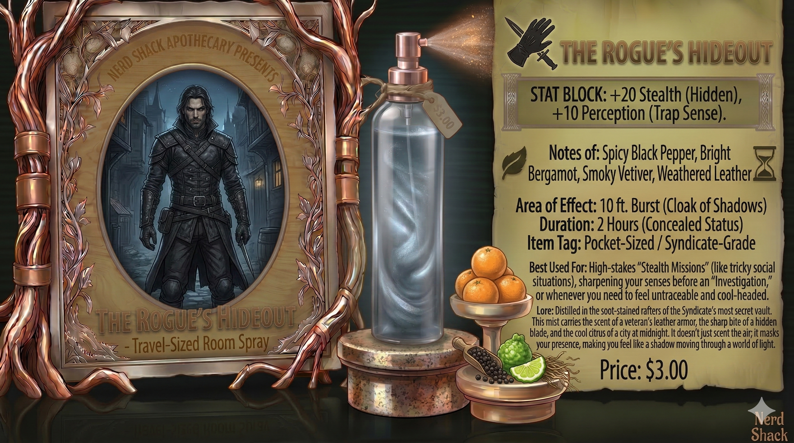 🕵️ The Rogue’s Hideout (Travel-Sized Room Spray)