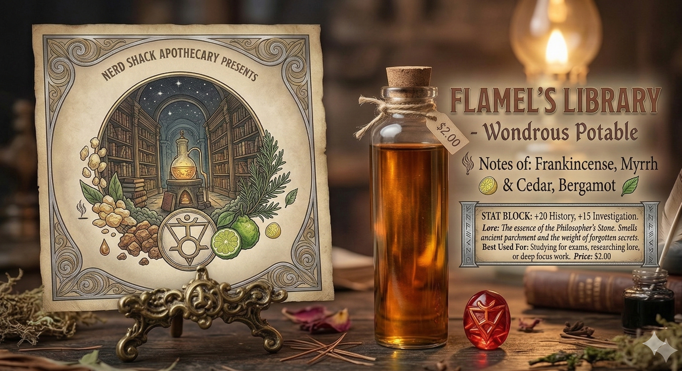 Flamel's Library Hand Sanitizer - 30 mL